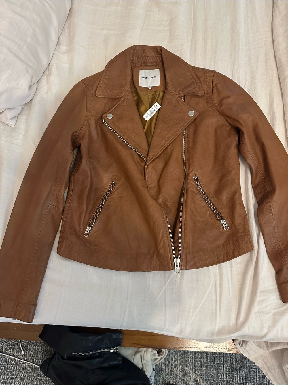 Madewell NWT Brown Leather Moto Jacket